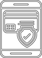 icono de vector de pago seguro