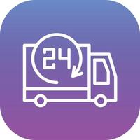 24 Hours Delivery Vector Icon