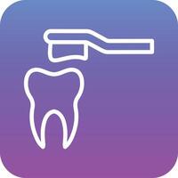 Cleaning Tooth with Brush Vector Icon