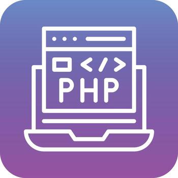 icono de vector de codificación php