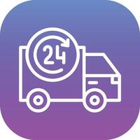 24 Hours Delivery Vector Icon