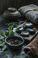 AI generated hot stone back massage photo