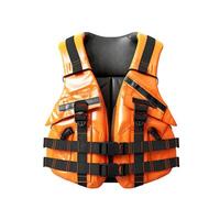 AI generated Life jacket isolated on white background ,photorealistic, AI generated photo