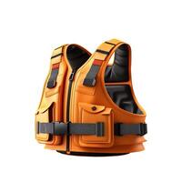 AI generated Life jacket isolated on white background ,photorealistic, AI generated photo