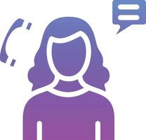 Woman Talking on Call Vector Icon