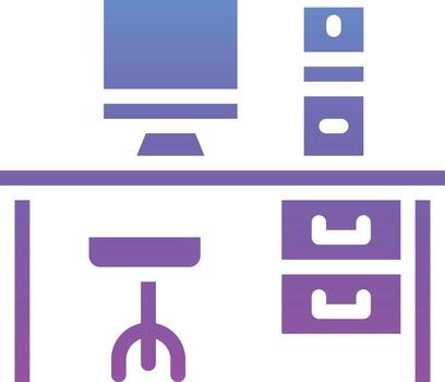 Computer Table Vector Icon