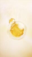 Golden liquid oil bubble background, 3d rendering. video