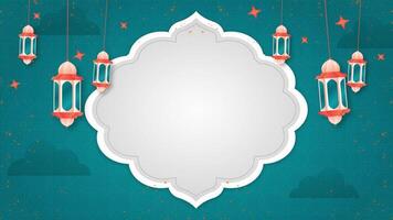 Ramadan kareem achtergrond met lantaarns eid mubarak dag met vrij ruimte video