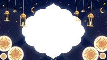 Ramadan Kareem Lanterns and Stars Glow Eid Mubarak Day Background with Free Space video