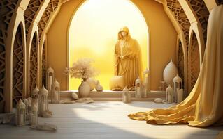 Golden Opportunity Islamic Background in Yellow Palette photo