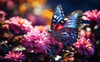 floral elegancia abeja coleccionar néctar en macro foto