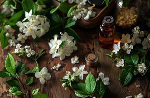 AI generated the ingredients of the jasmine essential oil photo