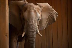 AI generated elephant in the room, neural network generated photorealistic image photo