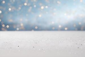 AI generated abstract bright snowy winter background with bokeh, neural network generated image photo