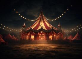 AI generated image of the lightpulled circus at nighttime photo