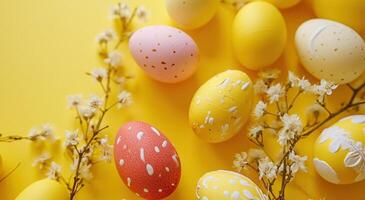 AI generated easter egg stock video and royaltyfree footage photo