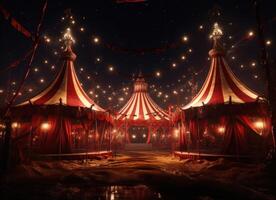 AI generated image of the lightpulled circus at nighttime photo