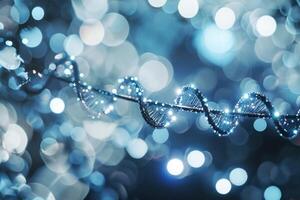 AI generated an image of a dna with light and bokeh background photo