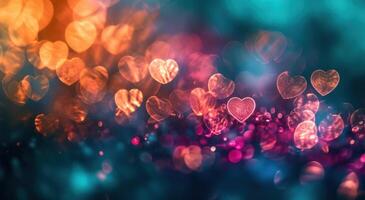 AI generated heart shaped colorful background photo