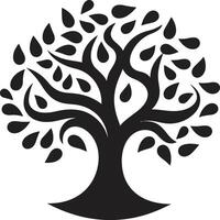 botánico serenidad árbol símbolo diseño naturalezas centinela icónico árbol ilustración vector