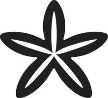 lustroso estrella de mar diseño negro icono elegante costero elegancia vector estrella de mar emblema