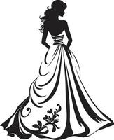 novias aura negro vector emblema atractivo nupcial elegancia vector icono