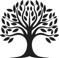 Rooted Legacy Tree Vector Icon Majestic Arbor Tree Emblem Design