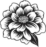 Monochrome Floral Chic Vector Emblem Elegant Blossom Icon Stylish Monotone