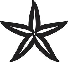 refinado oceánico gracia negro vector icono oceánico elegancia estrella de mar logo diseño