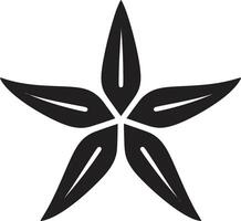 Coastal Majesty Vector Starfish Badge Graceful Marine Silhouette Black Starfish Design