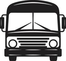 clásico tránsito monocromo autobús icono eterno conmutar negro vector