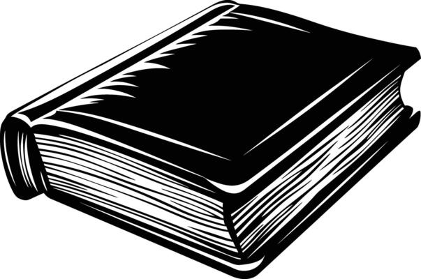 AI generated Silhouett book black color only