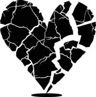 ai generado silueta roto corazón amor logo símbolo negro color solamente vector