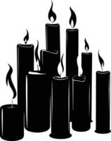 AI generated Silhouette Candles black color only vector