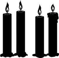 ai generado silueta velas negro color solamente vector