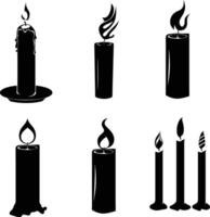 AI generated Silhouette Candles black color only vector