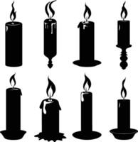 ai generado silueta velas negro color solamente vector