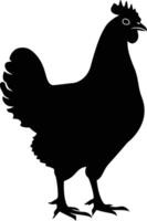 ai generado silueta pollo negro color solamente vector