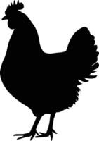 AI generated Silhouette chicken black color only vector