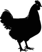 AI generated Silhouette chicken black color only vector