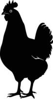 AI generated Silhouette chicken black color only vector