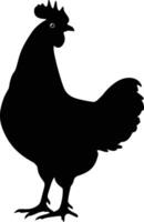 AI generated Silhouette chicken black color only vector