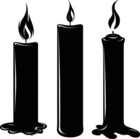 AI generated Silhouette Candles black color only vector