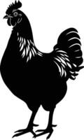 AI generated Silhouette chicken black color only vector