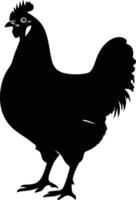ai generado silueta pollo negro color solamente vector