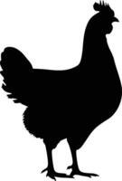 AI generated Silhouette chicken black color only vector