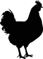 AI generated Silhouette chicken black color only vector