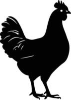 ai generado silueta pollo negro color solamente vector