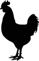 ai generado silueta pollo negro color solamente vector