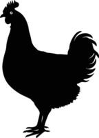 ai generado silueta pollo negro color solamente vector